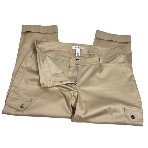 White House Black Market tan cargo capri pants size 10 - Picture 7 of 16